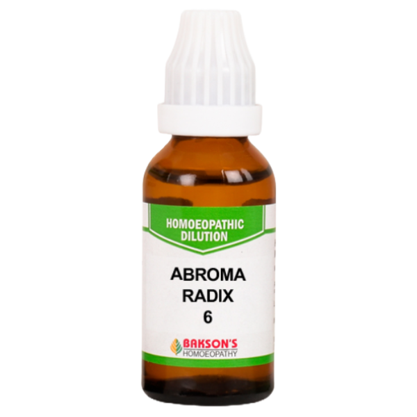 BAKSON'S HOMEOPATHY ABROMA RADIX DILUTION 6 - PACK OF 4 (30 ML EACH)