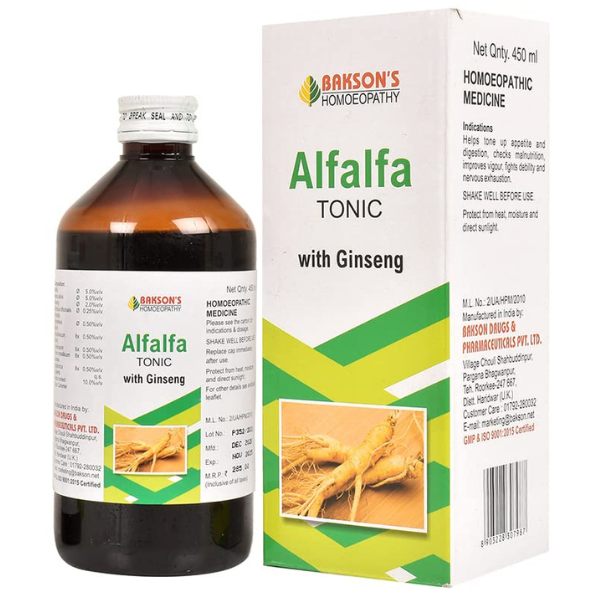 BAKSON'S HOMEOPATHY ALFALFA TONIC WITH GINSENG (450 ML)