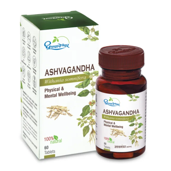 DHOOTAPAPESHWAR ASHVAGANDHA TABLETS - PACK OF 3 (60 TABS EACH)