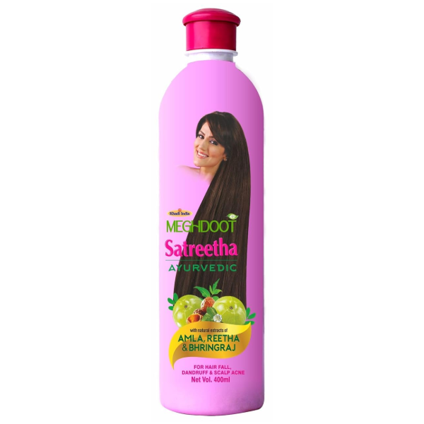 MEGHDOOT HERBAL AYURVEDIC SATREETHA SHAMPOO - PACK OF 2 (400 ML EACH)