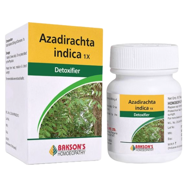 BAKSON'S HOMEOPATHY AZADIRACHTA INDICA 1X - PACK OF 2 (50 TABLETS EACH)