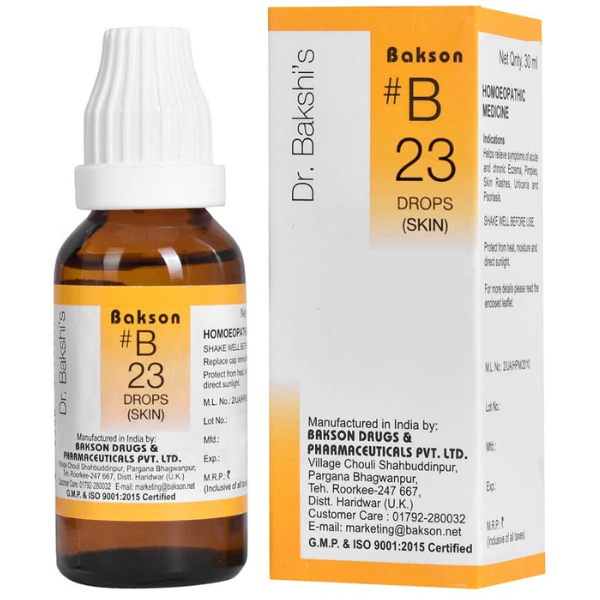 BAKSON'S HOMEOPATHY #B 23 SKIN DROPS - PACK OF 3 (30 ML EACH)