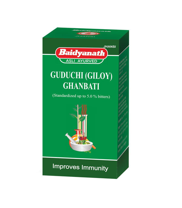 Baidyanath Guduchi (Giloy) Ghanbhati Tablets - Pack of 4 (60 Tabs each)