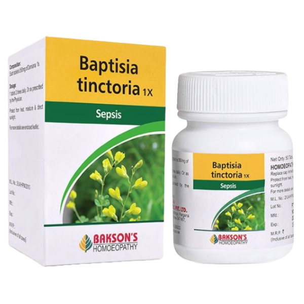 BAKSON'S HOMEOPATHY BAPTISIA TINCTORIA 1X - PACK OF 2 (50 TABLETS EACH)