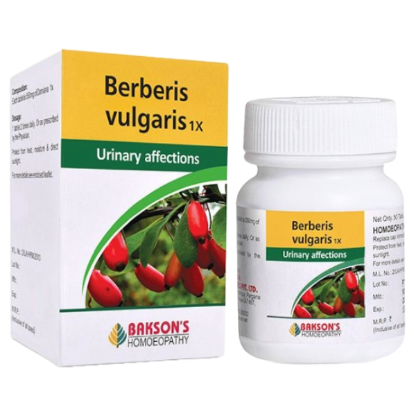 BAKSON'S HOMEOPATHY BERBERIS VULGARIS 1X - PACK OF 2 (50 TABLETS EACH)