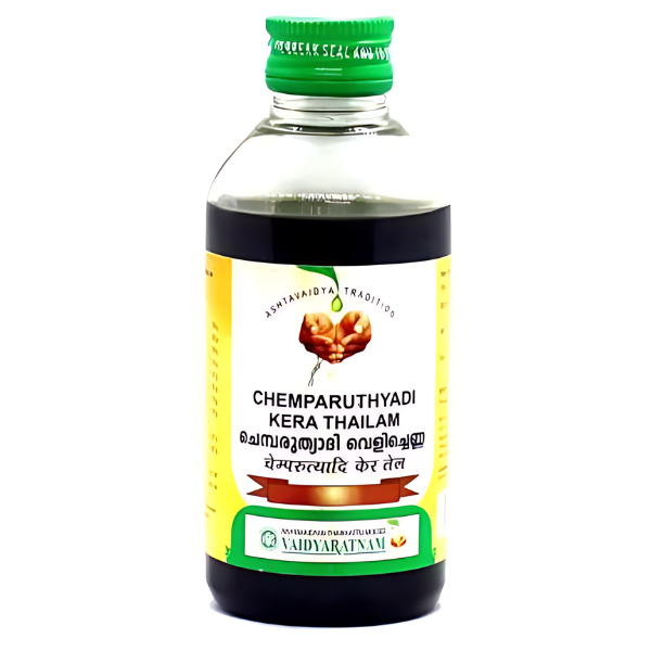 VAIDYARATNAM CHEMPARUTHYADI KERA THAILAM - PACK OF 4 (200ML EACH)