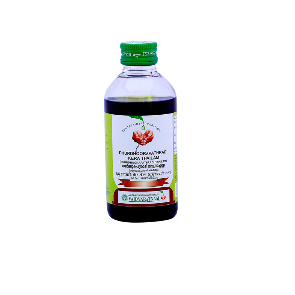 VAIDYARATNAM DHURDHOORAPATHRADI KERA THAILAM - PACK OF 3 (200ML EACH)