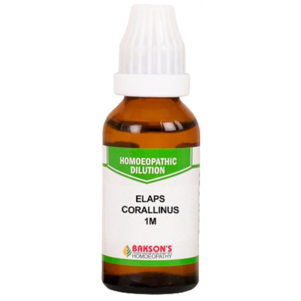 BAKSON'S HOMEOPATHY ELAPS CORALLINUS DILUTION 1M - PACK OF 3 (30 ML EACH)