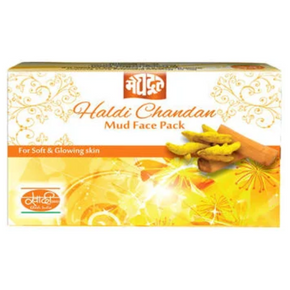 MEGHDOOT HERBAL HALDI CHANDAN MUD FACE PACK - PACK OF 16 (25 GM EACH)