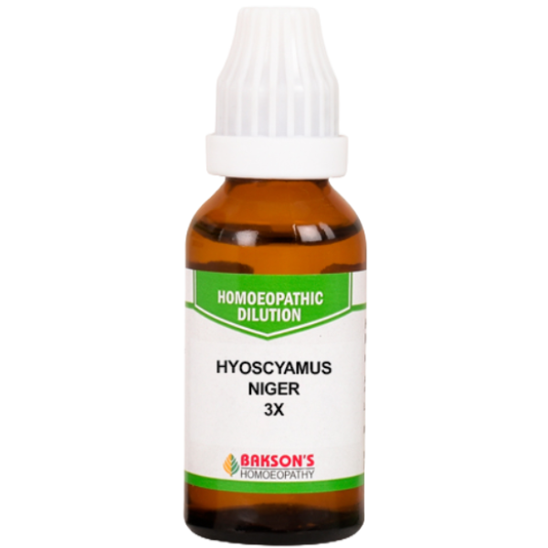BAKSON'S HOMEOPATHY HYOSCYAMUS NIGER DILUTION 3X - PACK OF 4 (30 ML EACH)