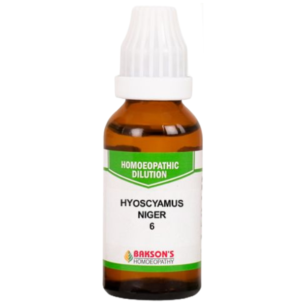 BAKSON'S HOMEOPATHY HYOSCYAMUS NIGER DILUTION 6 - PACK OF 4 (30 ML EACH)