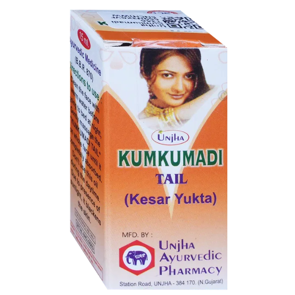 UNJHA KUMKUMADI TAIL (KESAR YUKTA -  Pack of 3 - 15 ML Each)