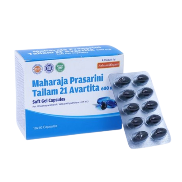SAHASRAYOGAM MAHARAJA PRASARINI TAILAM 21 AVARTI (40 CAPSULES)