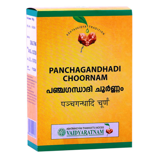 VAIDYARATNAM PANCHAGANDHADI CHOORNAM - PACK OF 4 (100 GM EACH)