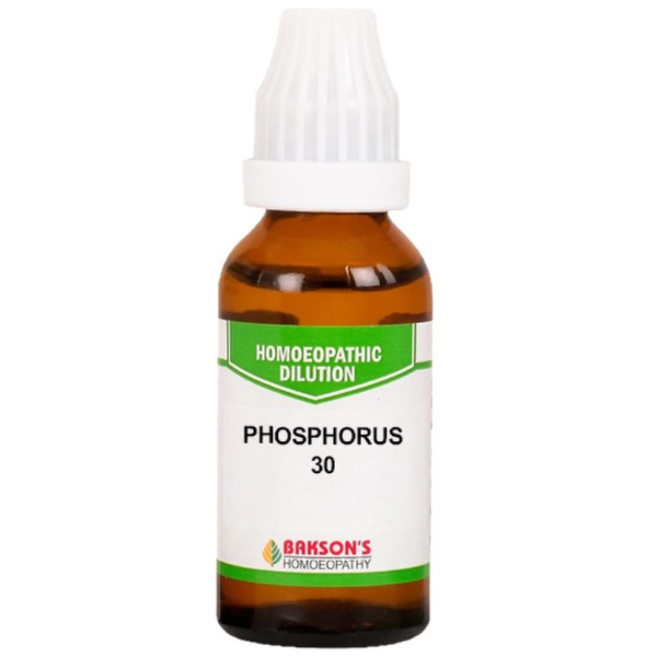 BAKSON'S HOMEOPATHY PHOSPHORUS DILUTION 30 - PACK OF 4 (30 ML EACH)