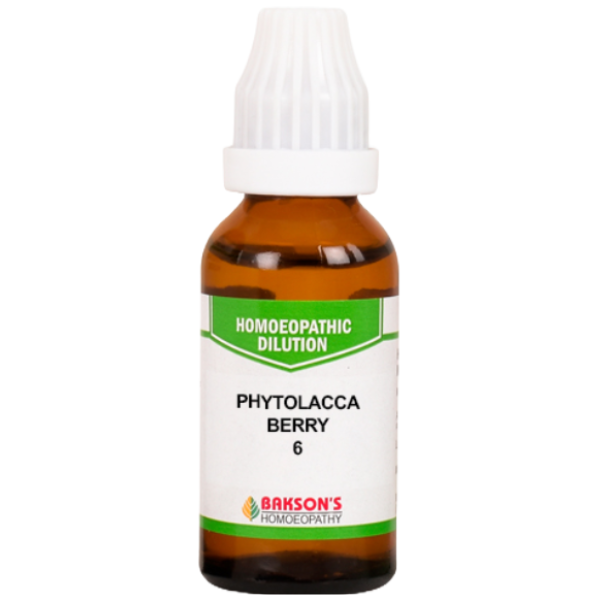 BAKSON'S HOMEOPATHY PHYTOLACCA BERRIES DILUTION 6 - PACK OF 4 (30 ML EACH)