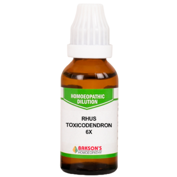 BAKSON'S HOMEOPATHY RHUS TOXICODENDRON DILUTION 6X - PACK OF 4 (30 ML EACH)
