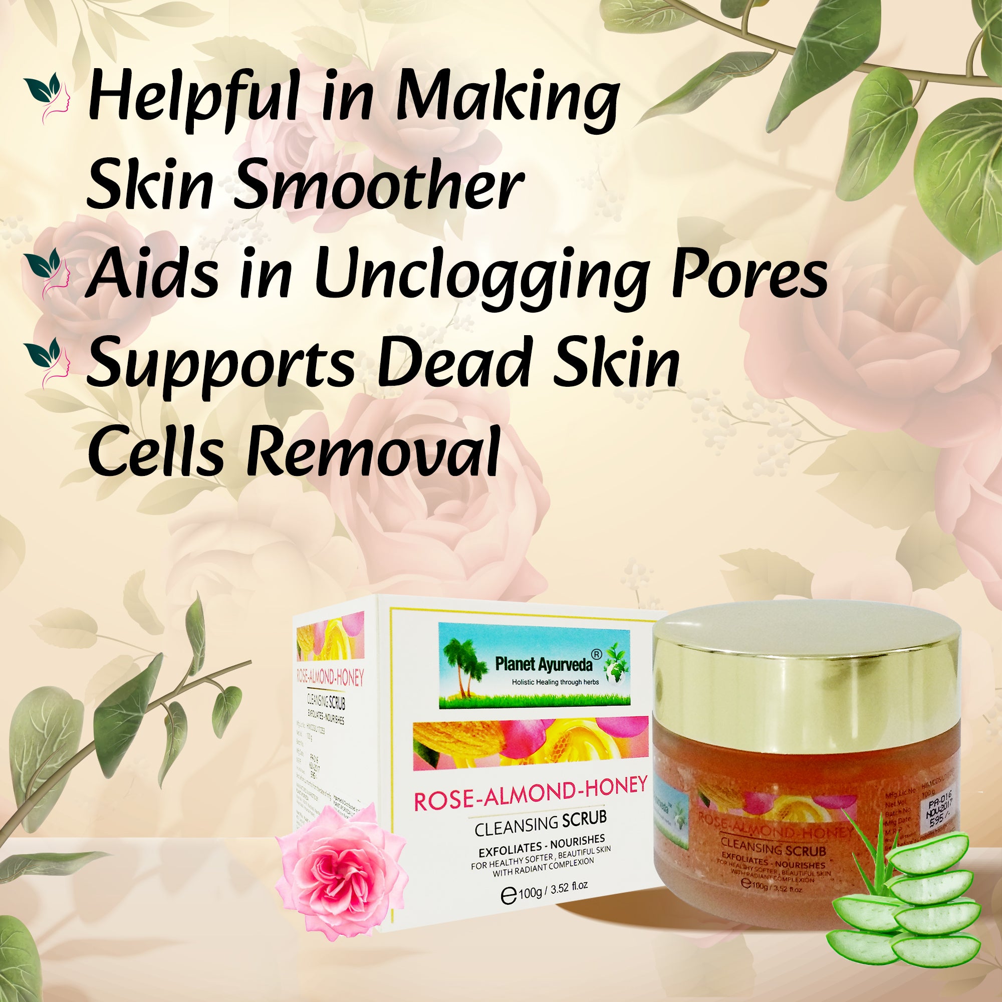 ROSE-ALMOND-HONEY CLEANSING SCRUB