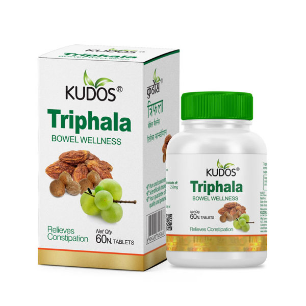 Kudos Triphala Tablets- Pack of 3 (60 tablets each)