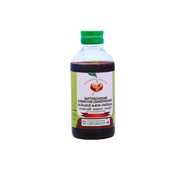 VAIDYARATNAM SAPTHACHADADI KASHAYAM GANDOOSHAM - pack OF 6 (200 ML EACH)