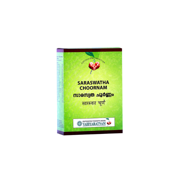 VAIDYARATNAM SARASWATHA CHOORNAM - PACK OF 4 (100 GM EACH)