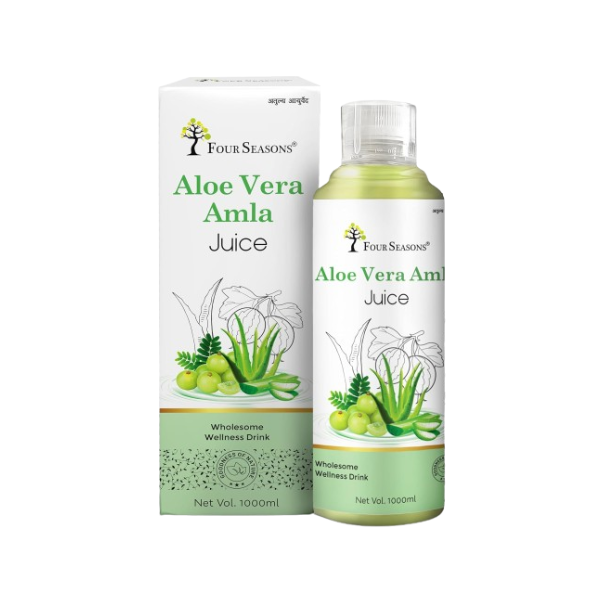 Four Seasons Ayurveda Aloe Vera Amla Juice - Pack of 2 (1000 ML each)