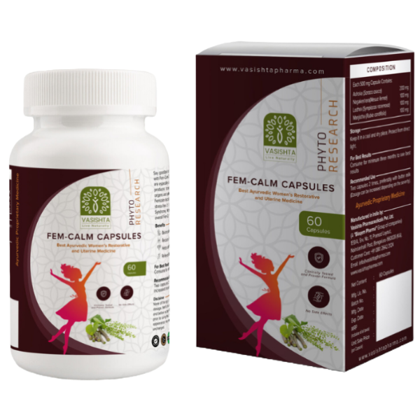 VASISHTA FEM-CALM CAPSULE - PACK OF 2 (60 Caps EACH)