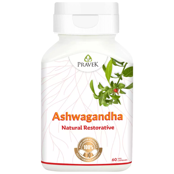 PRAVEK ASHWAGANDHA - Pack of 2 (60 CAPSULES Each)