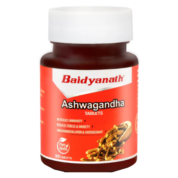 BAIDYANATH ASHWAGANDHA TABLETS - Pack of 3 (60 Tabs each)