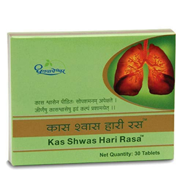 Dhootapapeshwar Kas Shwas Hari Rasa  (30 Tablets)