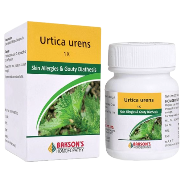 BAKSON'S HOMEOPATHY URTICA URENS 1X - PACK OF 2 (50 TABLETS EACH)