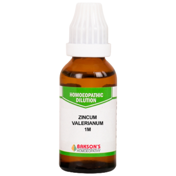 BAKSON'S HOMEOPATHY ZINCUM VALERIANUM DILUTION 1M - PACK OF 3 (30 ML EACH)