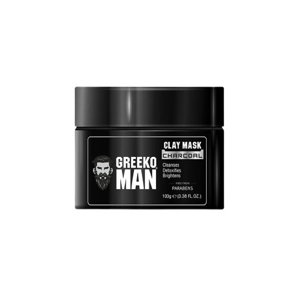 GREEKO MAN CHARCOAL CLAY MASK - Pack of 2 (100 GM Each)