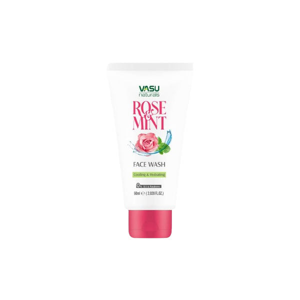 VASU NATURALS ROSE & MINT FACE WASH (60 ML)
