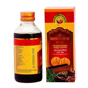 VAIDYARATNAM SARASWATHARISHTAM WITH GOLD - PACK OF 2 (100 ML EACH)