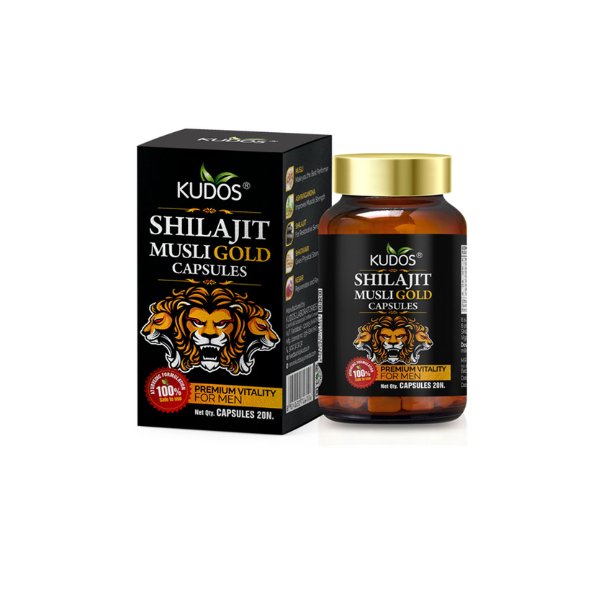 Kudos Shilajit Musli Gold Capsules- Pack of 2 (20 capsules each)
