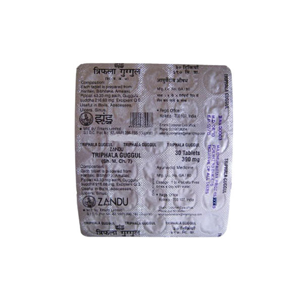 ZANDU TRIPHALA GUGGUL GUTI - Pack of 6(40 TABLETS)