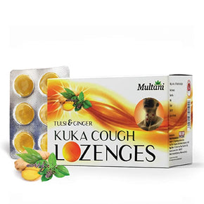Multani Kuka Cough Lozenges Tablet (Tulsi Ginger)Pack of 4 - 36 Tabs Each