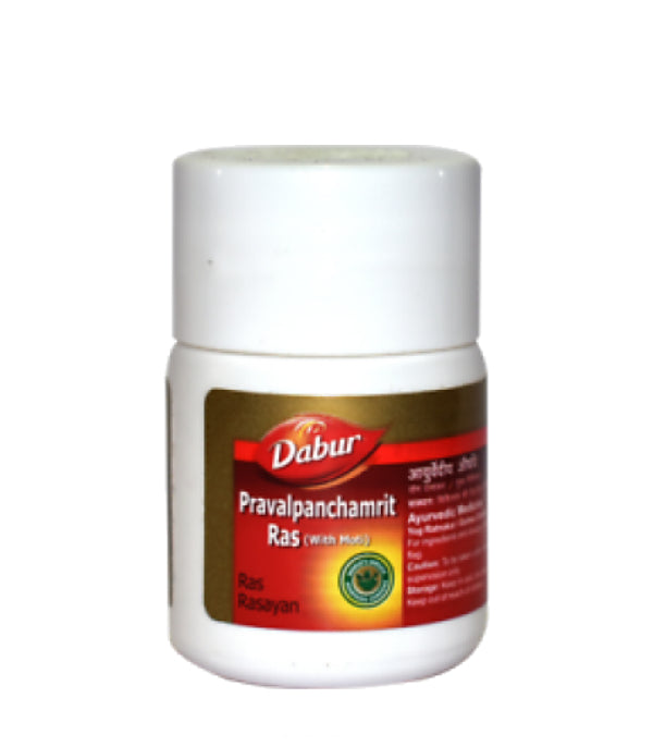 Dabur Pravalpanchamrit Ras with Moti Tablet - Pack of 2 (20 Tabs each)