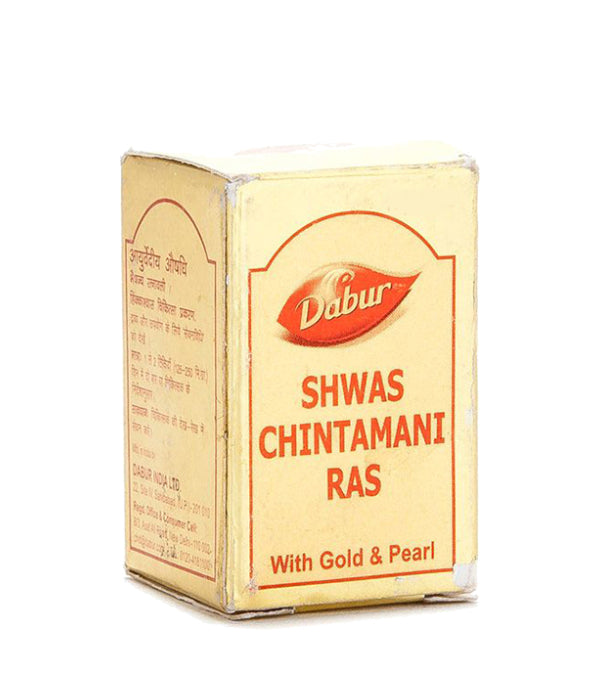 Dabur Shwas Chintamani Ras Tablet (Gold & Pearl) - 25 Tabs