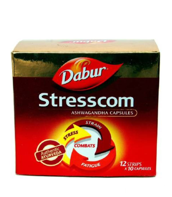 Dabur Stresscom Ashwagandha Capsule - Pack of 7 (10 Caps each)
