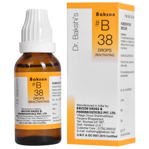 BAKSON'S HOMOEOPATHY #B 38 REACTIVATING DROPS - PACK OF 2 (30 ML EACH)