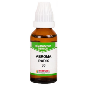 BAKSON'S HOMEOPATHY ABROMA RADIX DILUTION 30 - PACK OF 4 (30 ML EACH)