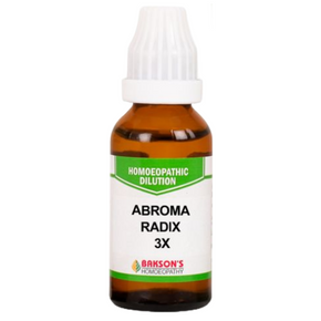 BAKSON'S HOMEOPATHY ABROMA RADIX DILUTION 3X - PACK OF 4 (30 ML EACH)