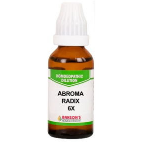 BAKSON'S HOMEOPATHY ABROMA RADIX DILUTION 6X - PACK OF 4 (30 ML EACH)