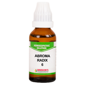 BAKSON'S HOMEOPATHY ABROMA RADIX DILUTION 6 - PACK OF 4 (30 ML EACH)