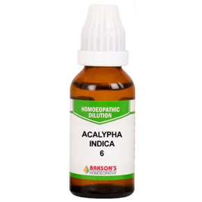 BAKSON'S HOMEOPATHY ACALYPHA INDICA DILUTION 6 - PACK OF 4 (30 ML EACH)