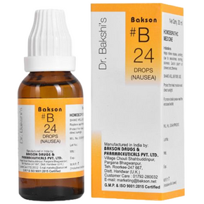 BAKSON'S HOMEOPATHY #B 24 NAUSEA DROPS - PACK OF 2 (30 ML EACH)