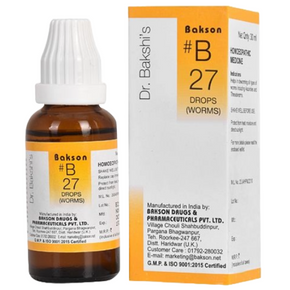 BAKSON'S HOMEOPATHY #B 27 WORMS DROPS - PACK OF 2 (30 ML EACH)