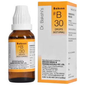 BAKSON'S HOMEOPATHY #B 30 NOCTURNAL DROPS - PACK OF 2 (30 ML EACH)